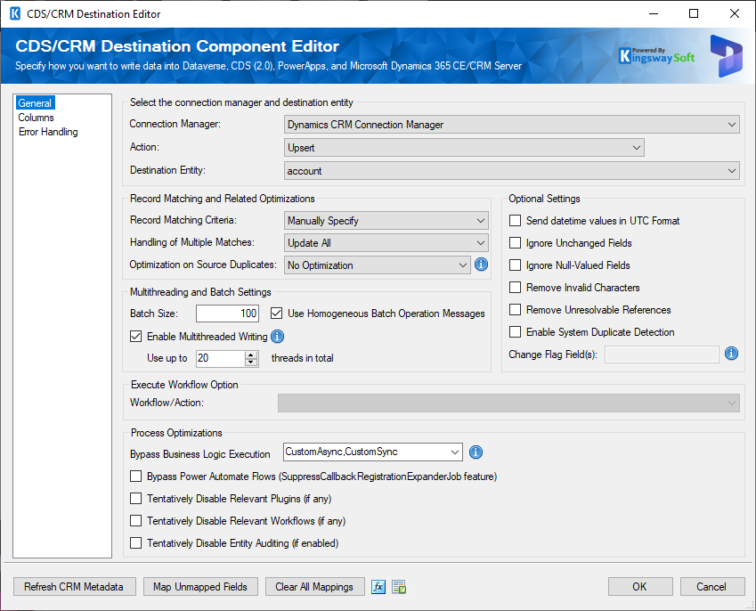 CRM Destination Component - General
